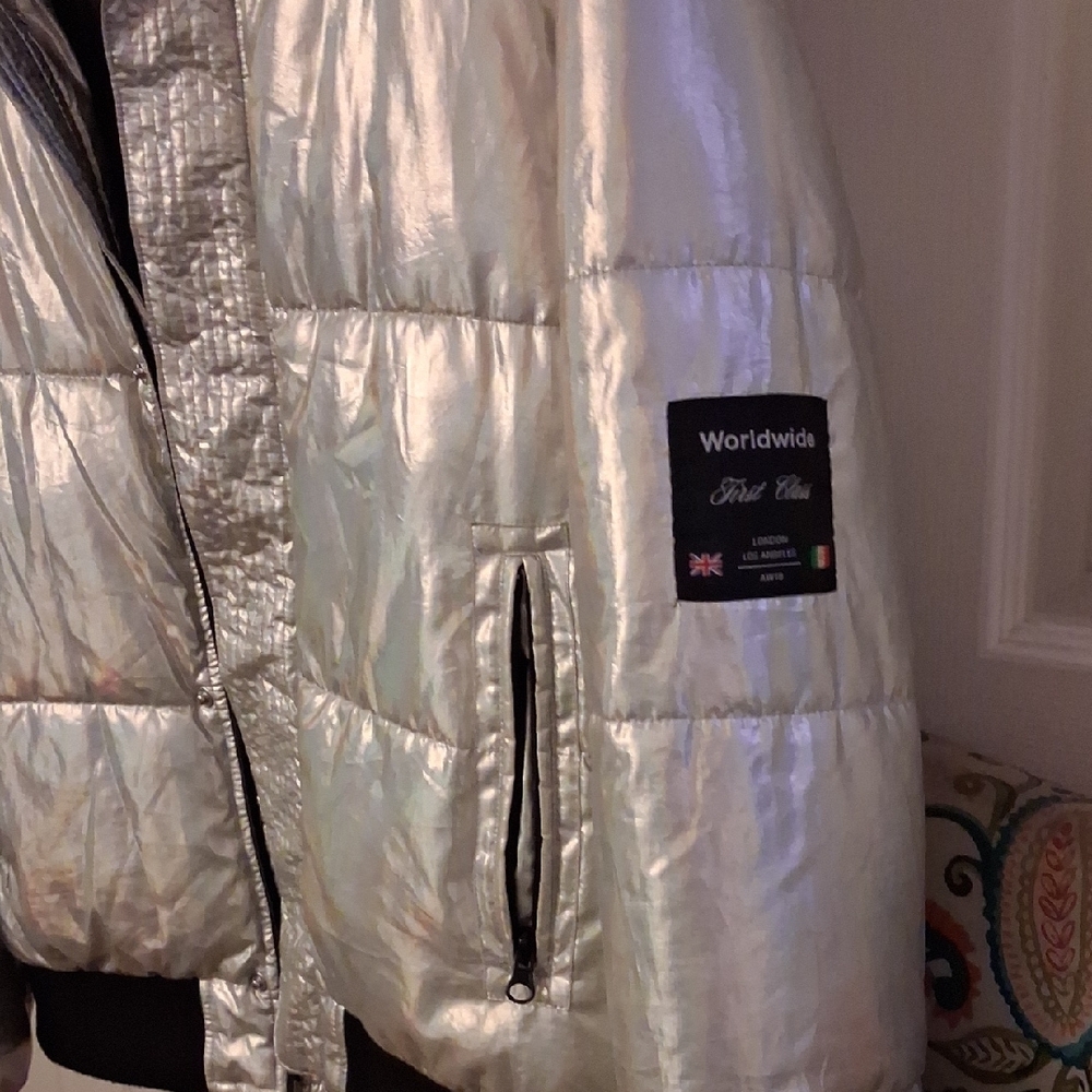 Forever 21 Silver Puffer Jacket - image 3